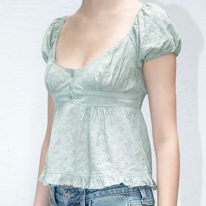 brandy melville blair top in sage green